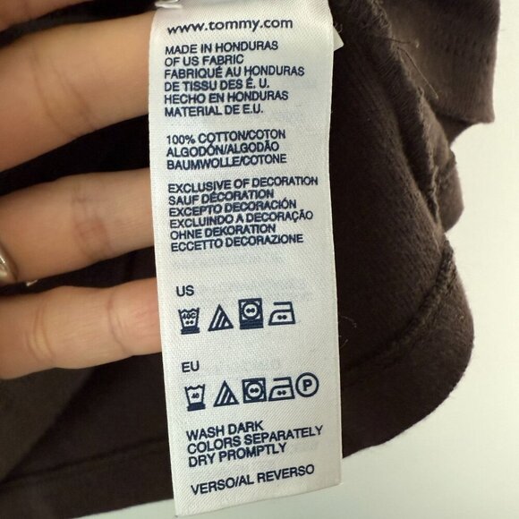 Tommy Hilfiger Tee Womens 2007 Basic V Neck Chocolate Brown Size XS - Picture 6 of 6